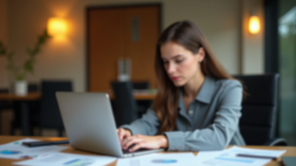 Kobieta analizuje swoje rachunki na laptopie