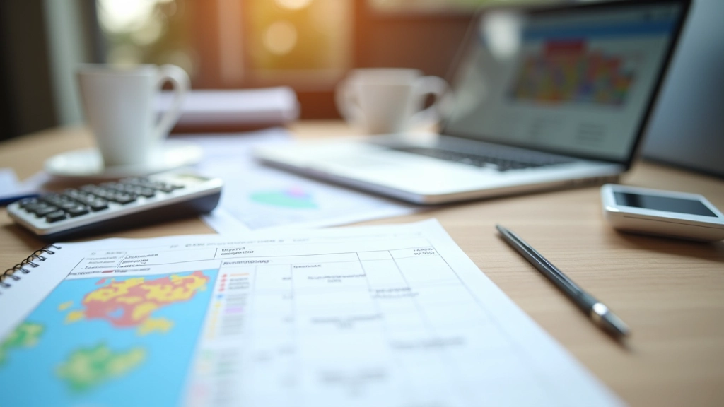 Dokumenty porównujące oferty Play, Orange i T-Mobile rozłożone na biurku, kalkulator i długopis